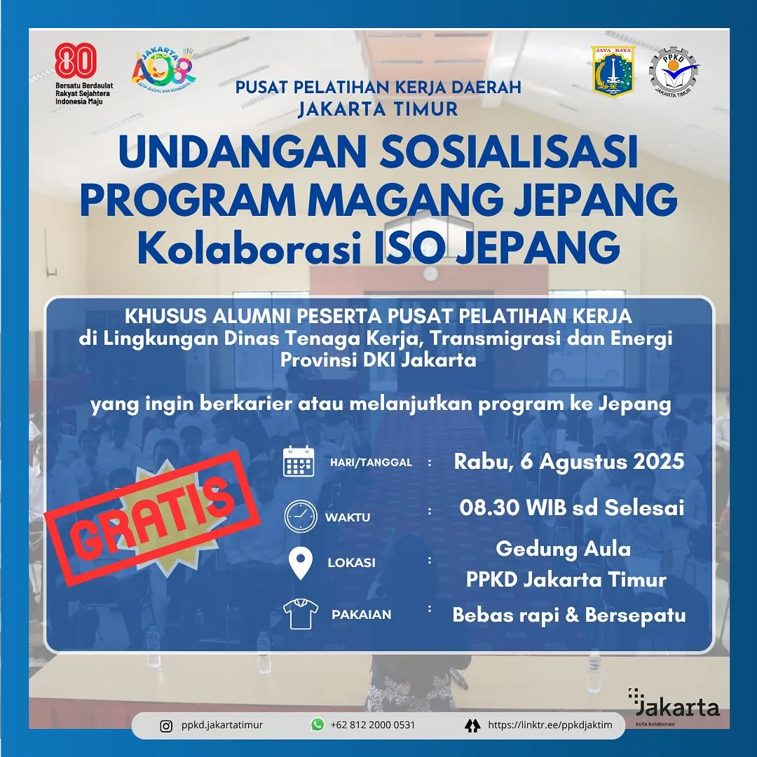 UNDANGAN SOSIALISASI PROGRAM MAGANG JEPANG – PPKD PROVINSI DI YOGYAKARTA
